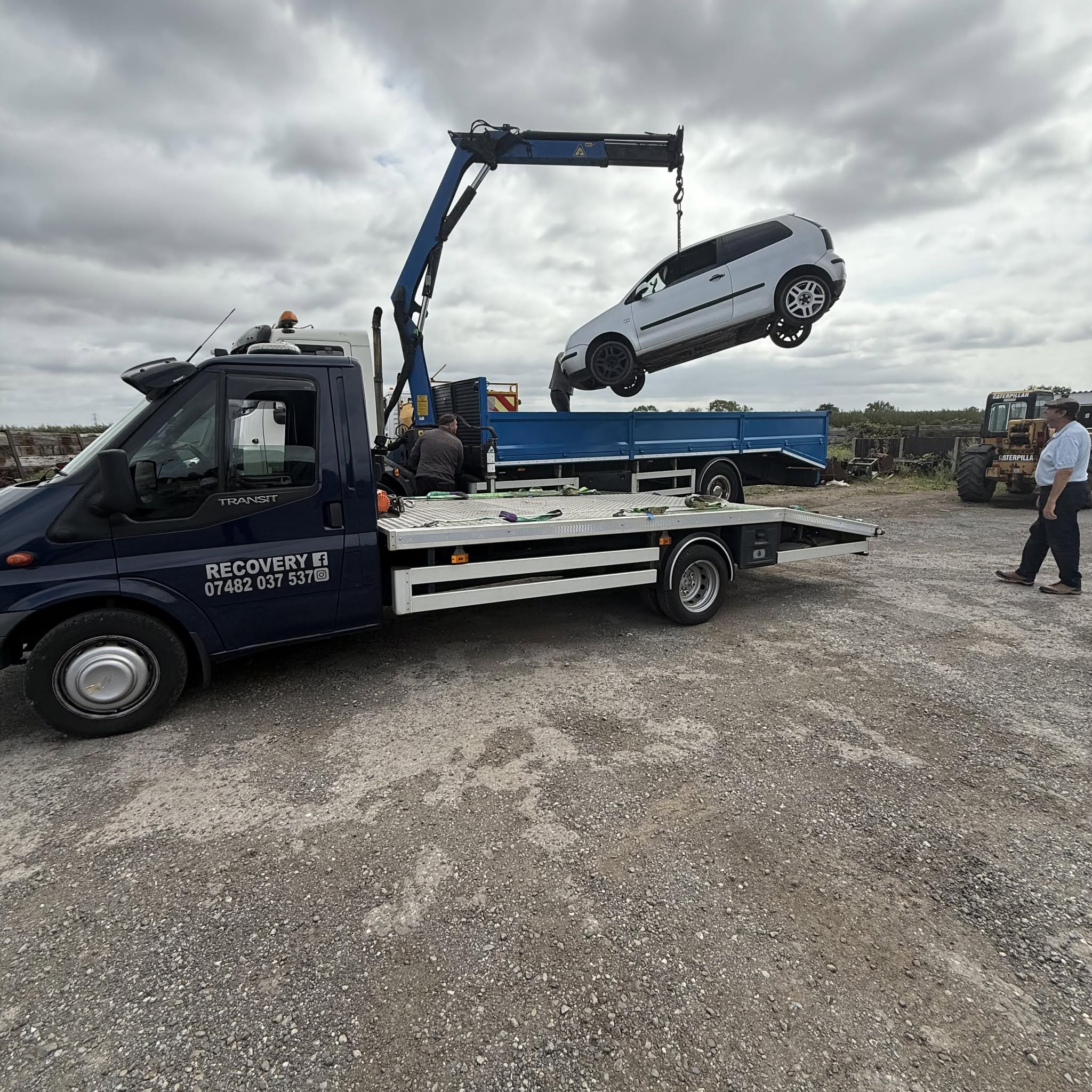 A Land Rover collected on an Ocall recovery truck
